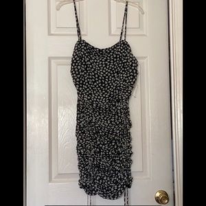 Bar III Ditsy-Print Ruched mini dress